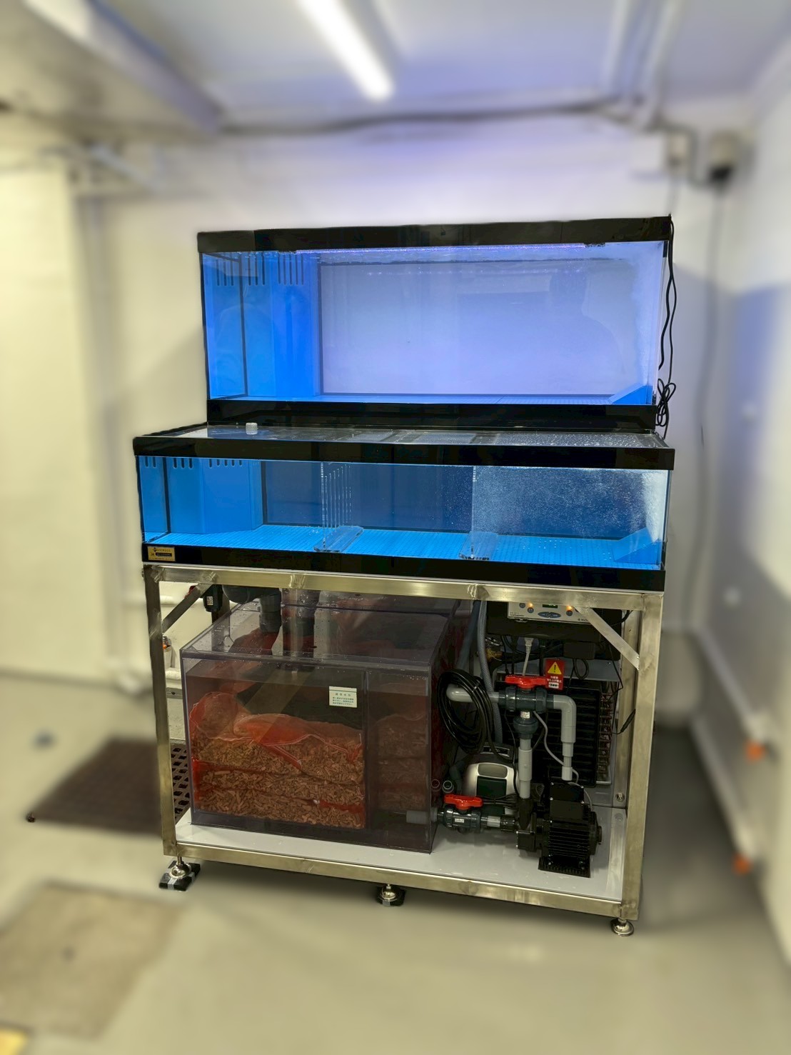 東京都　特注1200W　2段水槽　架台分割式　新規　活魚水槽